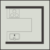 U型キッチンの図